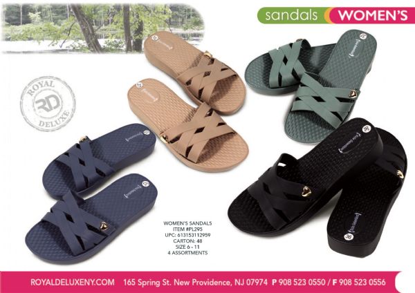 Womens Cross Over Strap Slide Sandal