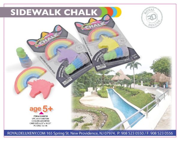 3pc Unicorn/rainbow/ Horn Chalk Set