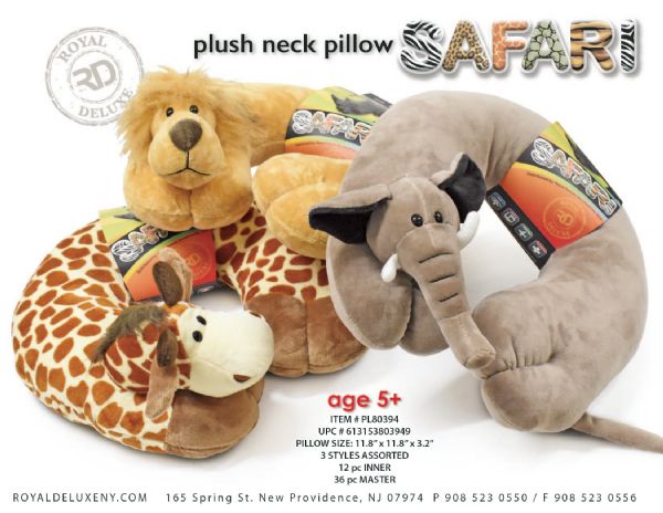 Kid's Plush Neck Pillow - Safari Theme