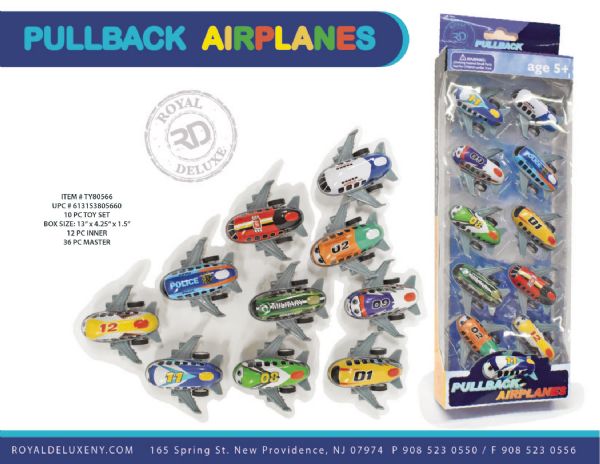 12-Pack Mini Friction Pull Back Airplanes