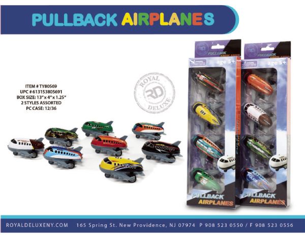 4-Pack Pull Back Airplane Set