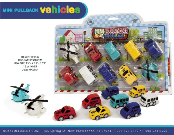 10-Pack Mini Pull Back Vehicle Set