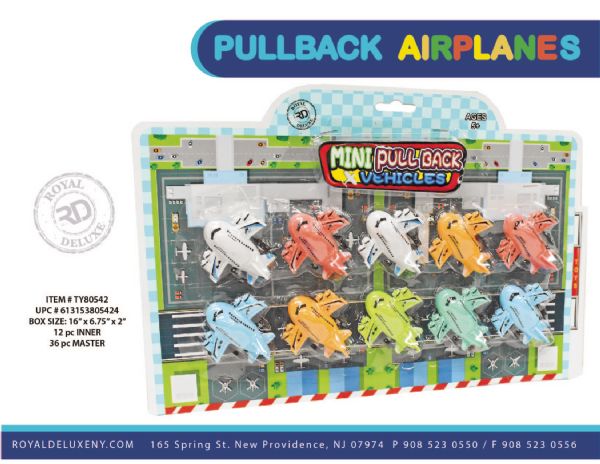 10-Pack Pull Back Mini Planes