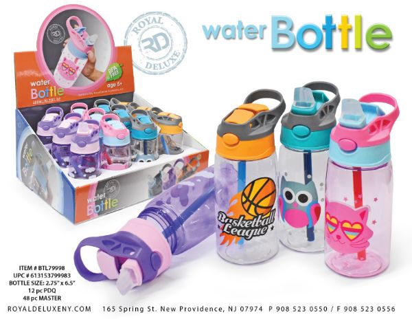 Auto Open Spout Kids Water Bottle With Carrying Handle - at