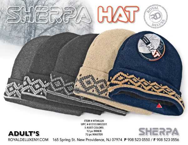 Men' Sherpa Lined Knit Hat