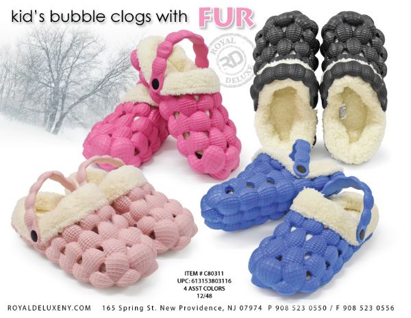 Kid's Sherpa Lined Bubble Clogs