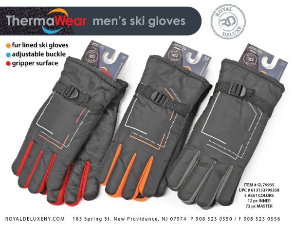 Men's Ski Gloves In Solid Colors