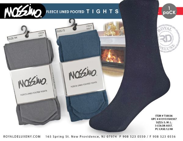 Mossimo Fleece Lined Tights Navy & Grey