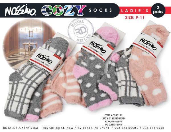 Mossimo 3pk Cozy Sock W/ Gripper BottoM- Pastels