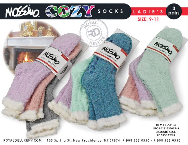 Mossimo 3pk Cozy Sock W/ Gripper BottoM- Knit