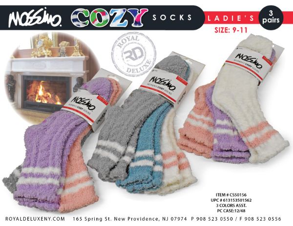 Mossimo 3pk Cozy Sock W/ Gripper BottoM- Solids