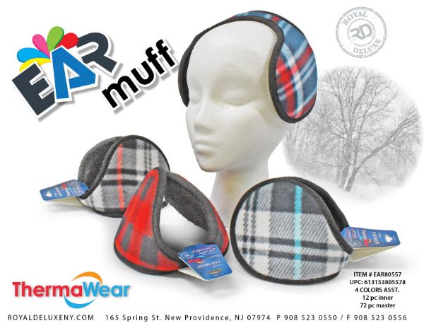 Adjustable Earmuffs Plaid