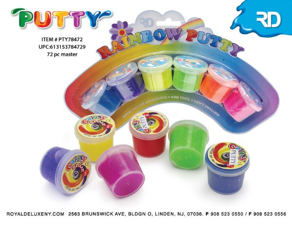 6pk Rainbow Putty