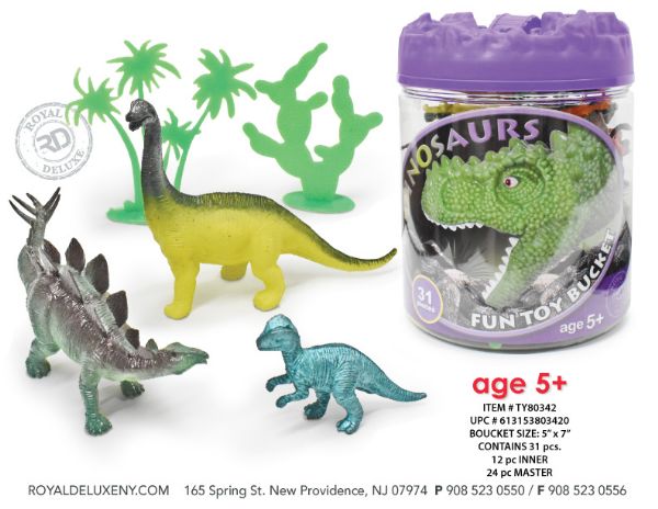 31 Pc Dinosaur Toy Set In Jumbo Bucket