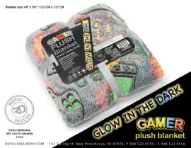 Gamer Glow In The Dark Plush Blanket 50" X 60"