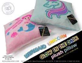 Glow In The Dark Unicorn & Mermaid Square Pillow