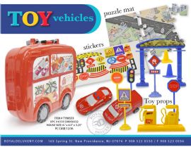 105-Piece Puzzle Vehicle & Street Scene Set W/ Carry Case