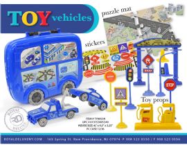 105-Piece Puzzle Vehicle & Street Scene Set W/ Carry Case