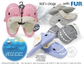 Shark Clog With Fur Kids