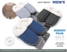 Memory Foam Slipper MeN- Sherpa Lined Cable Knit