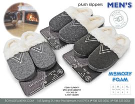 Memory Foam Slipper MeN- Sherpa Lined Terry Top