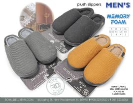 Men's Memory Foam Slipper Sherpa Lined Terry Topp