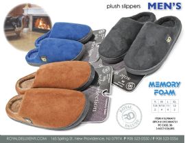 Men's Memory Foam Slipper Sherpa Lined Suede Top