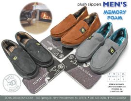 Men's Memory Foam Boast Slipper With Plaid Lining