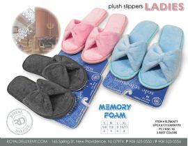 Memory Foam Women Slipper - Open ToE- With Terry Bottom And Bow