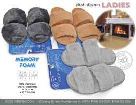 Memory Foam Women Slipper - Open ToE- With Furry 2 Strap