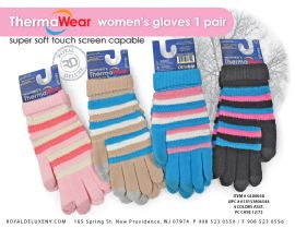 Women's Multi Tonal Stripe Glove With Touch