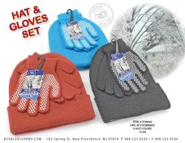 2pk Hat & Glove Set W/ Gripper