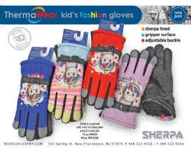 Kid's Ski Gloves Sherpa Lined Adjustable Buckle