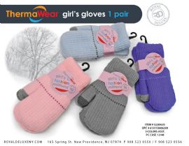 Toddler Girls Crochet Knit Mitten W/ Loop