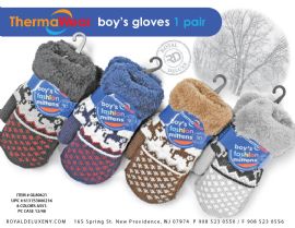 Toddler Boys Sherpa Lined Knit Mitten