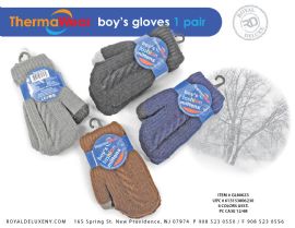 Boys Cable Knit Toddler Mittens