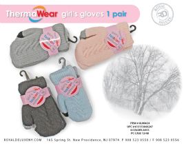 Girls Cable Knit Toddler Mittens