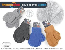 2pk Chenille Boys Toddler Mittens