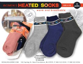 3pk Women Super Heated Brush Lined Socks