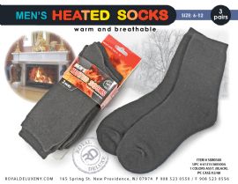 3pk Men Super Heated Brush Lined Socks