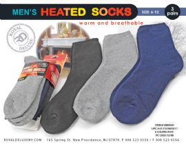 3pk Men Super Heated Brush Lined Socks