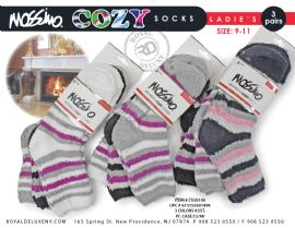 Mossimo 3pk Cozy Sock W/ Gripper BottoM- Stripes