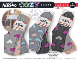 Mossimo 3pk Cozy Sock W/ Gripper BottoM- Hearts