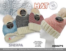 Sherpa Lined Knit Pom Pom Hat