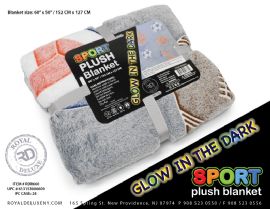 Sports Glow In The Dark Plush Blanket 50" X 60"